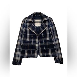 Abercrombie & Fitch Women’s Plaid Pea Coat